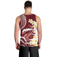 Blood Gold Polynesia Men Tank Top Polynesian Frangipani With Sea Turtles