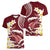 Blood Gold Polynesia Women V-Neck T-Shirt Polynesian Frangipani With Sea Turtles