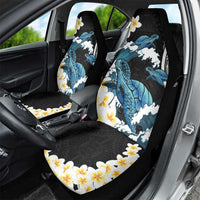 Black Polynesia Car Seat Cover Polynesian Frangipani With Sea Turtles