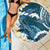 Dark Teal Polynesia Beach Blanket Polynesian Frangipani With Sea Turtles