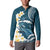 Dark Teal Polynesia Button Sweatshirt Polynesian Frangipani With Sea Turtles