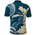 Dark Teal Polynesia Polo Shirt Polynesian Frangipani With Sea Turtles