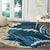 Dark Teal Polynesia Round Carpet Polynesian Frangipani With Sea Turtles
