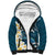 Dark Teal Polynesia Sherpa Hoodie Polynesian Frangipani With Sea Turtles