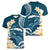 Dark Teal Polynesia Women V-Neck T-Shirt Polynesian Frangipani With Sea Turtles
