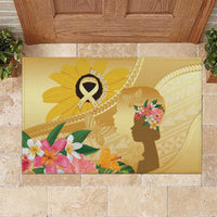Polynesia Childhood Cancer Awareness Rubber Doormat Be Bold Go Gold Polynesian Art