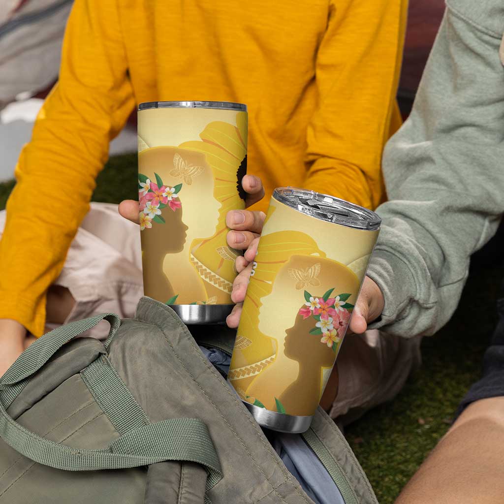 Polynesia Childhood Cancer Awareness Tumbler Cup Be Bold Go Gold Polynesian Art