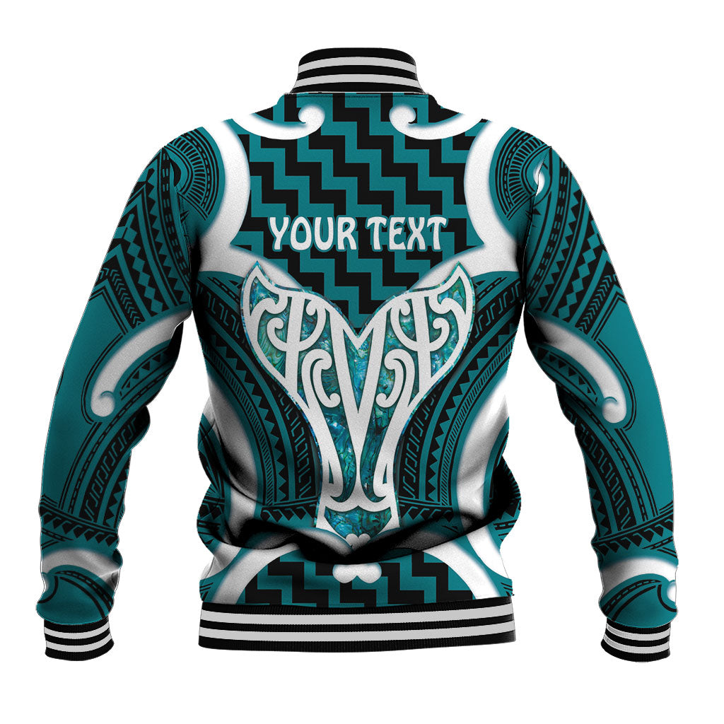 Aotearoa Atua Tangaroa Personalised Baseball Jacket God Of The Sea Maori Whale Tail Cyan