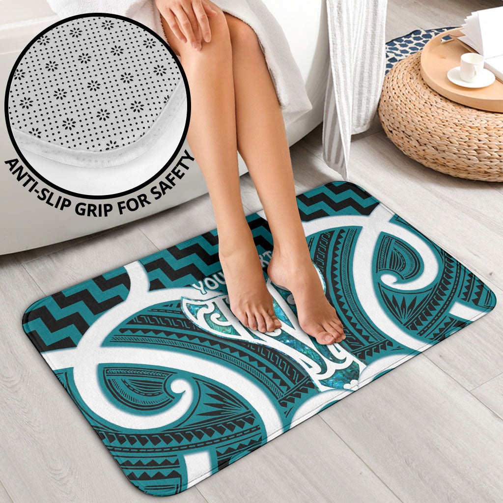 Aotearoa Atua Tangaroa Personalised Bathroom Set God Of The Sea Maori Whale Tail Cyan