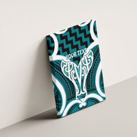 Aotearoa Atua Tangaroa Personalised Canvas Wall Art God Of The Sea Maori Whale Tail Cyan