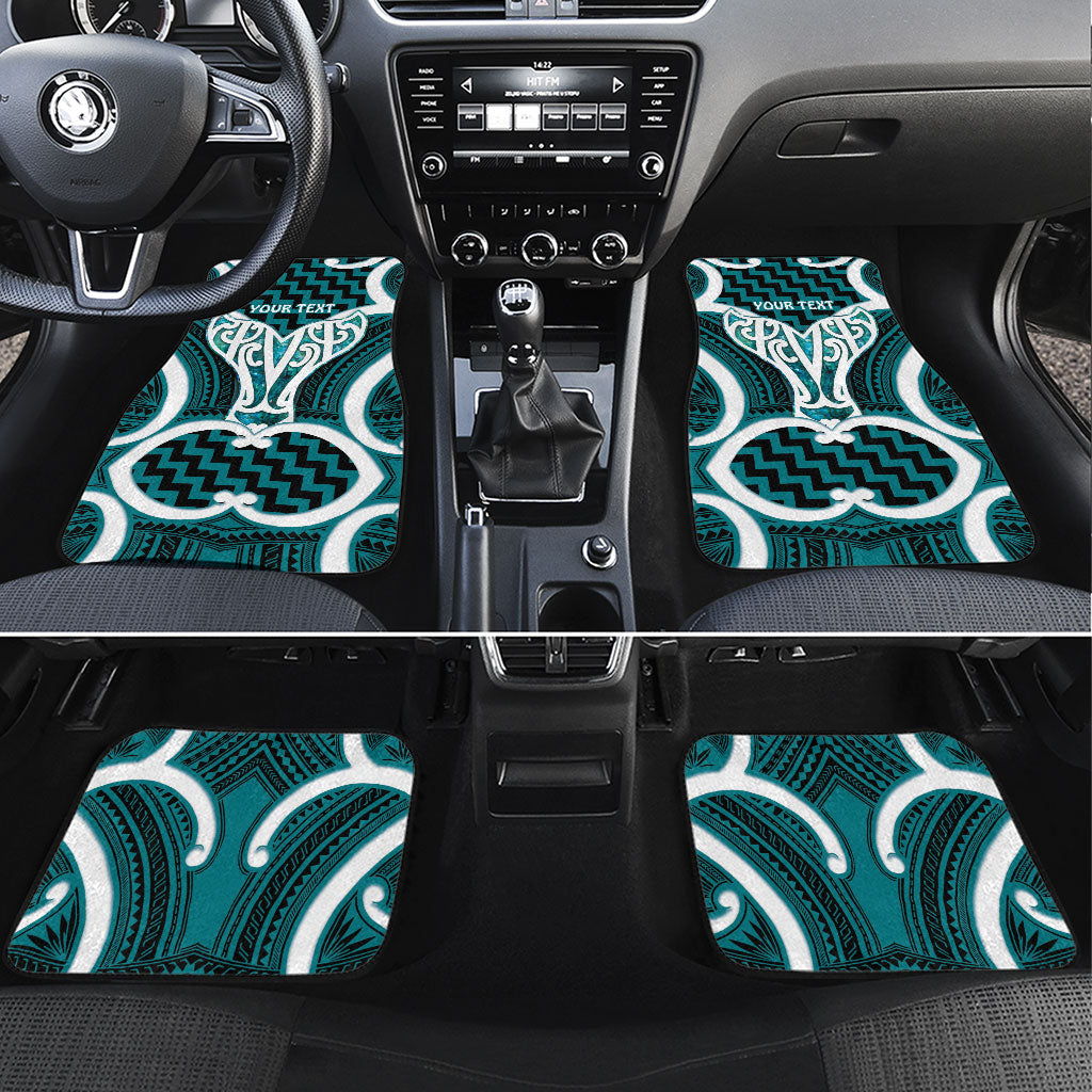 Aotearoa Atua Tangaroa Personalised Car Mats God Of The Sea Maori Whale Tail Cyan