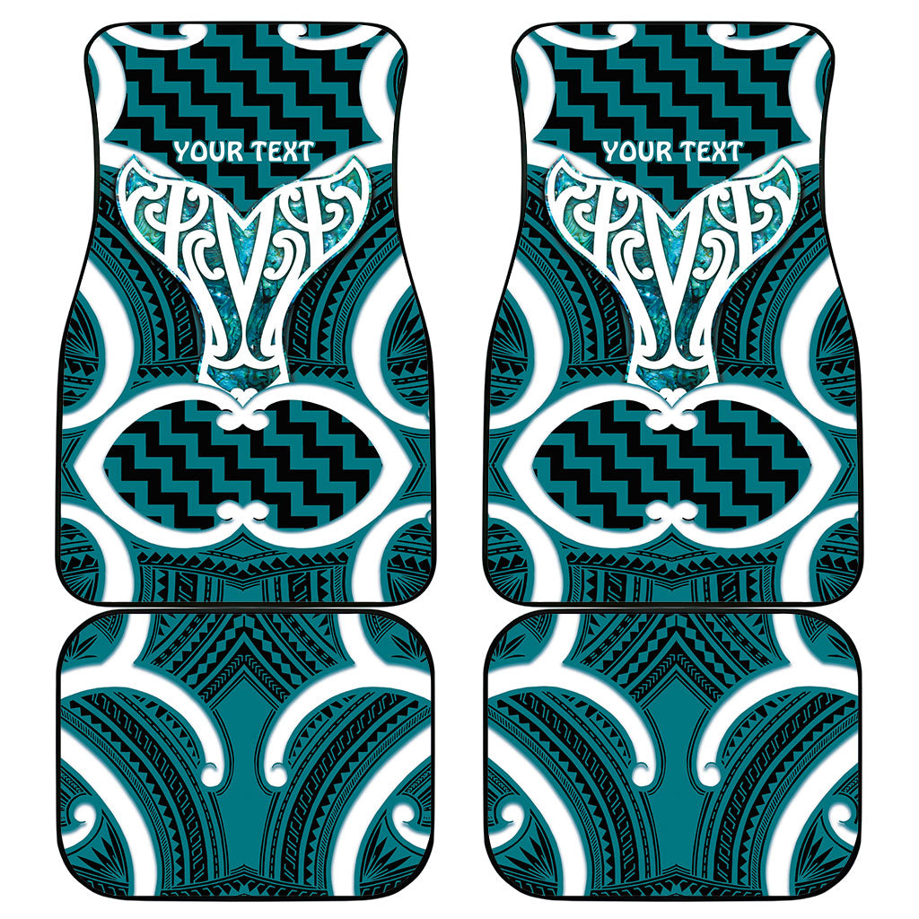 Aotearoa Atua Tangaroa Personalised Car Mats God Of The Sea Maori Whale Tail Cyan