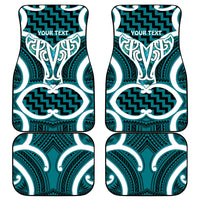 Aotearoa Atua Tangaroa Personalised Car Mats God Of The Sea Maori Whale Tail Cyan