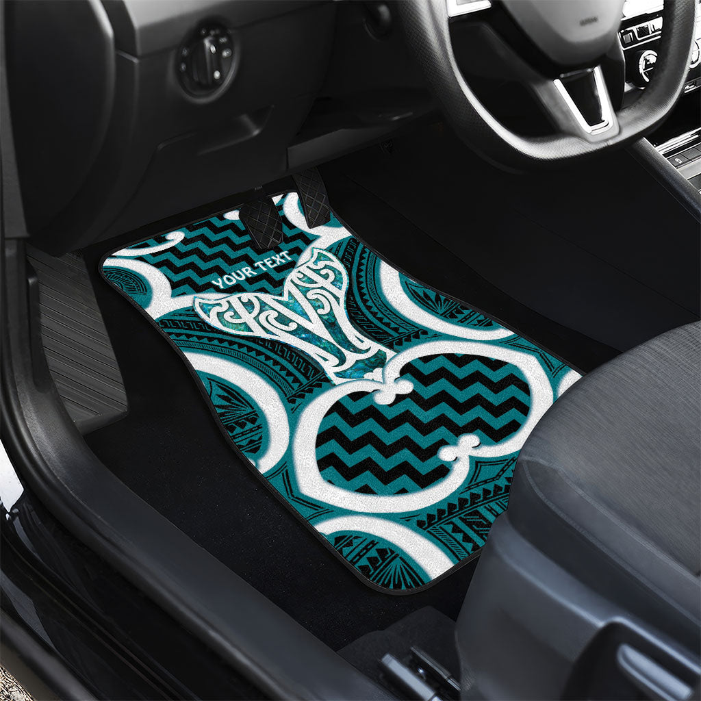 Aotearoa Atua Tangaroa Personalised Car Mats God Of The Sea Maori Whale Tail Cyan