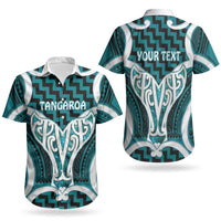 Aotearoa Atua Tangaroa Personalised Couples Matching Mermaid Dress and Hawaiian Shirt God Of The Sea Maori Whale Tail Cyan