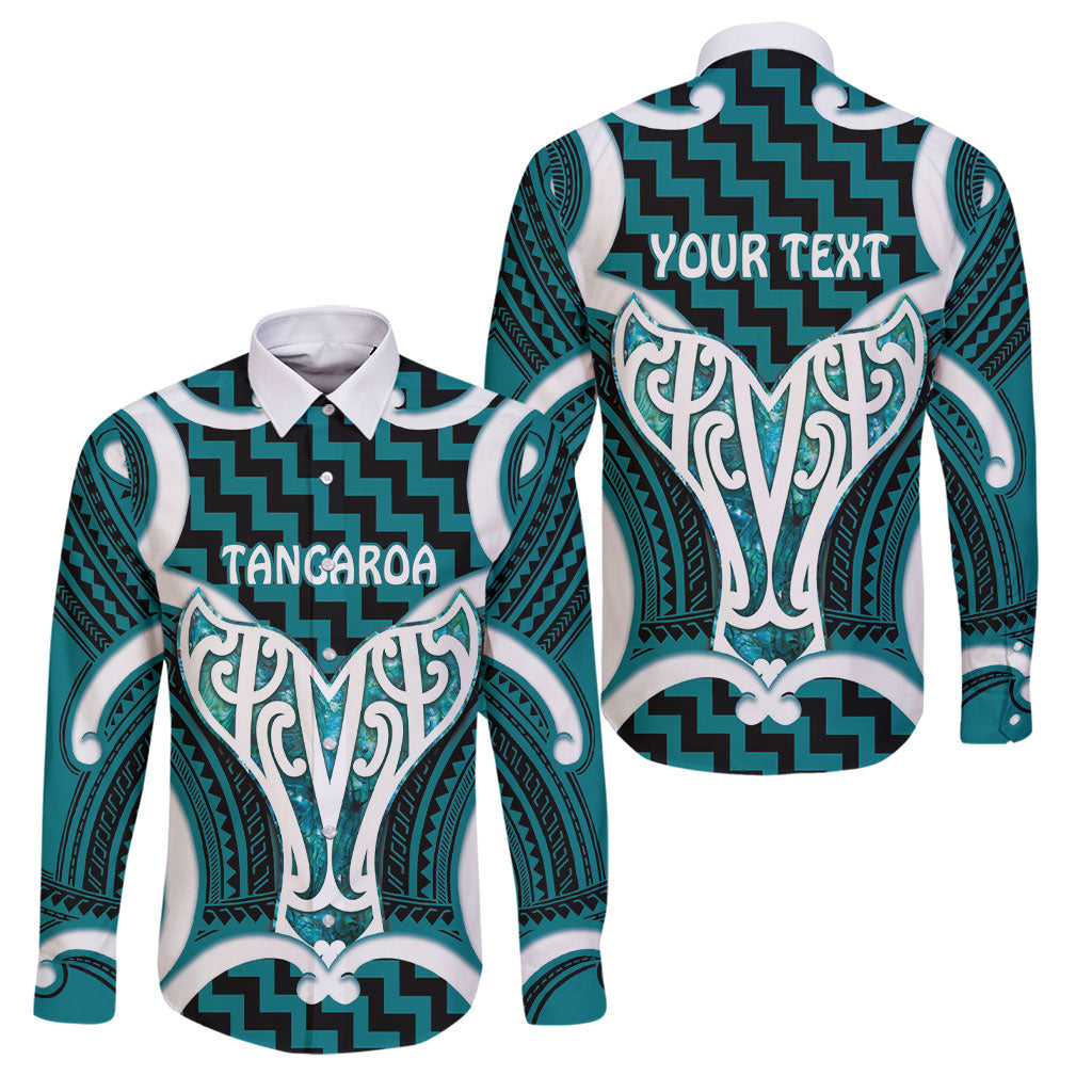 Aotearoa Atua Tangaroa Personalised Family Matching Tank Maxi Dress and Hawaiian Shirt God Of The Sea Maori Whale Tail Cyan