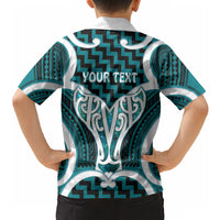 Aotearoa Atua Tangaroa Personalised Hawaiian Shirt God Of The Sea Maori Whale Tail Cyan