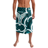 Aotearoa Atua Tangaroa Personalised Lavalava God Of The Sea Maori Whale Tail Cyan
