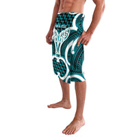 Aotearoa Atua Tangaroa Personalised Lavalava God Of The Sea Maori Whale Tail Cyan