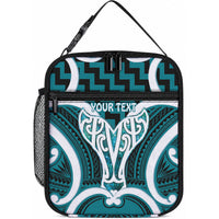 Aotearoa Atua Tangaroa Personalised Lunch Bag God Of The Sea Maori Whale Tail Cyan