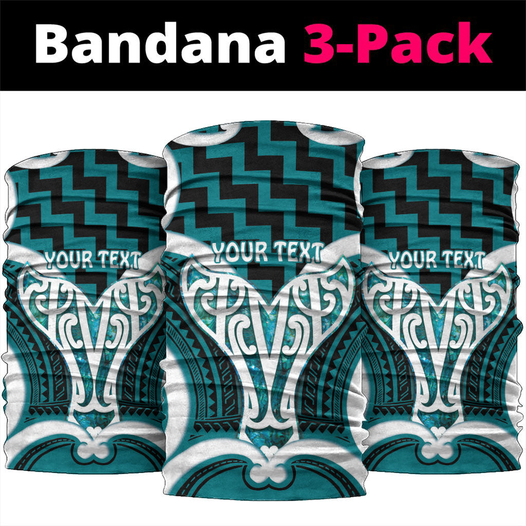 Aotearoa Atua Tangaroa Personalised Neck Gaiter God Of The Sea Maori Whale Tail Cyan