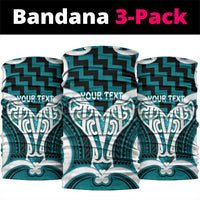 Aotearoa Atua Tangaroa Personalised Neck Gaiter God Of The Sea Maori Whale Tail Cyan