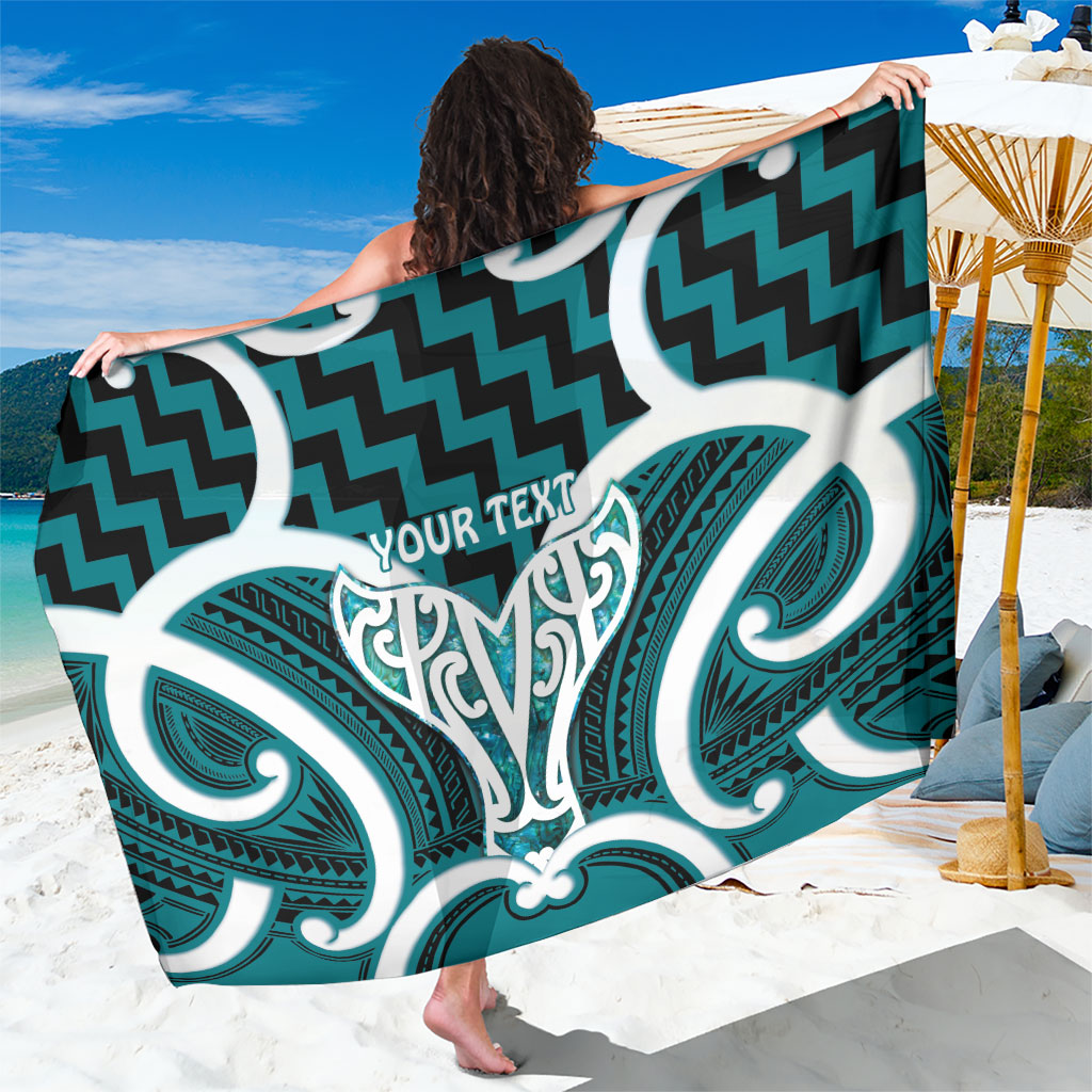 Aotearoa Atua Tangaroa Personalised Sarong God Of The Sea Maori Whale Tail Cyan