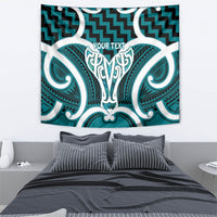 Aotearoa Atua Tangaroa Personalised Tapestry God Of The Sea Maori Whale Tail Cyan