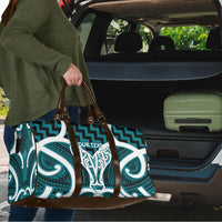 Aotearoa Atua Tangaroa Personalised Travel Bag God Of The Sea Maori Whale Tail Cyan