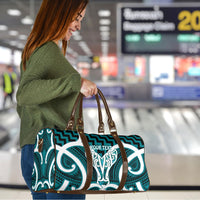 Aotearoa Atua Tangaroa Personalised Travel Bag God Of The Sea Maori Whale Tail Cyan