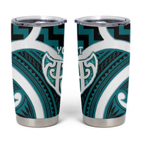 Aotearoa Atua Tangaroa Personalised Tumbler Cup God Of The Sea Maori Whale Tail Cyan