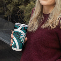 Aotearoa Atua Tangaroa Personalised Tumbler Cup God Of The Sea Maori Whale Tail Cyan