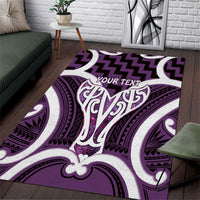 Aotearoa Atua Tangaroa Personalised Area Rug God Of The Sea Maori Whale Tail Purple
