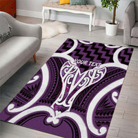 Aotearoa Atua Tangaroa Personalised Area Rug God Of The Sea Maori Whale Tail Purple