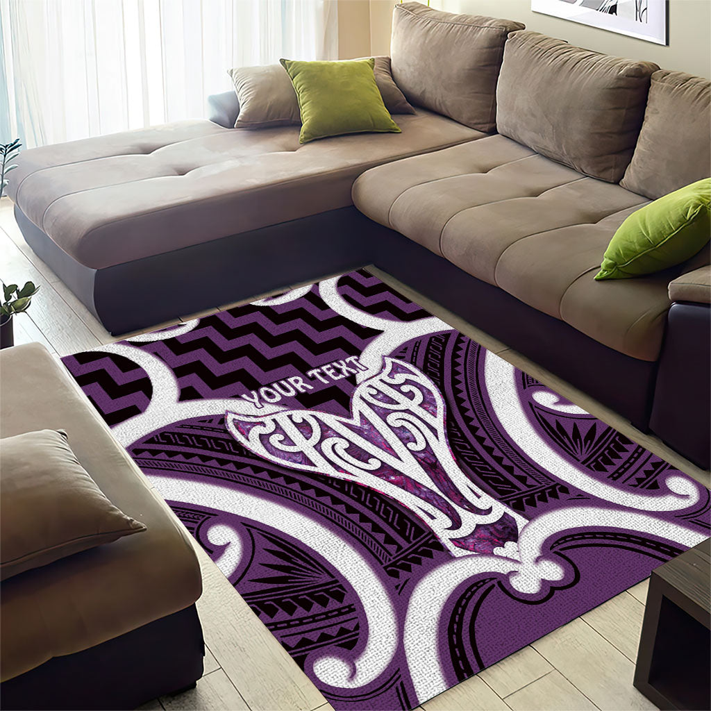Aotearoa Atua Tangaroa Personalised Area Rug God Of The Sea Maori Whale Tail Purple