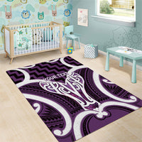 Aotearoa Atua Tangaroa Personalised Area Rug God Of The Sea Maori Whale Tail Purple
