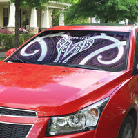 Aotearoa Atua Tangaroa Personalised Auto Sun Shade God Of The Sea Maori Whale Tail Purple