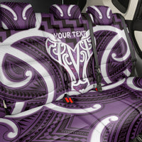 Aotearoa Atua Tangaroa Personalised Back Car Seat Cover God Of The Sea Maori Whale Tail Purple