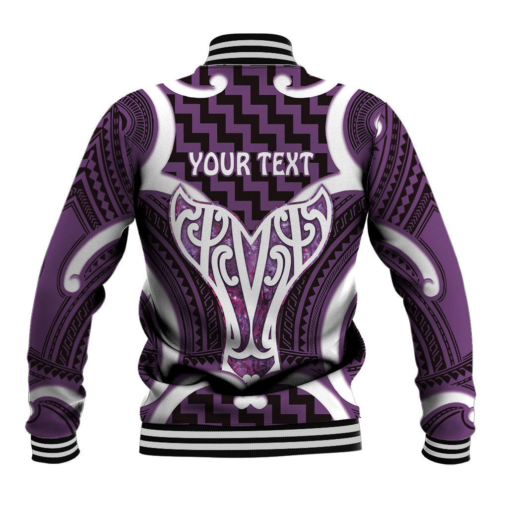 Aotearoa Atua Tangaroa Personalised Baseball Jacket God Of The Sea Maori Whale Tail Purple