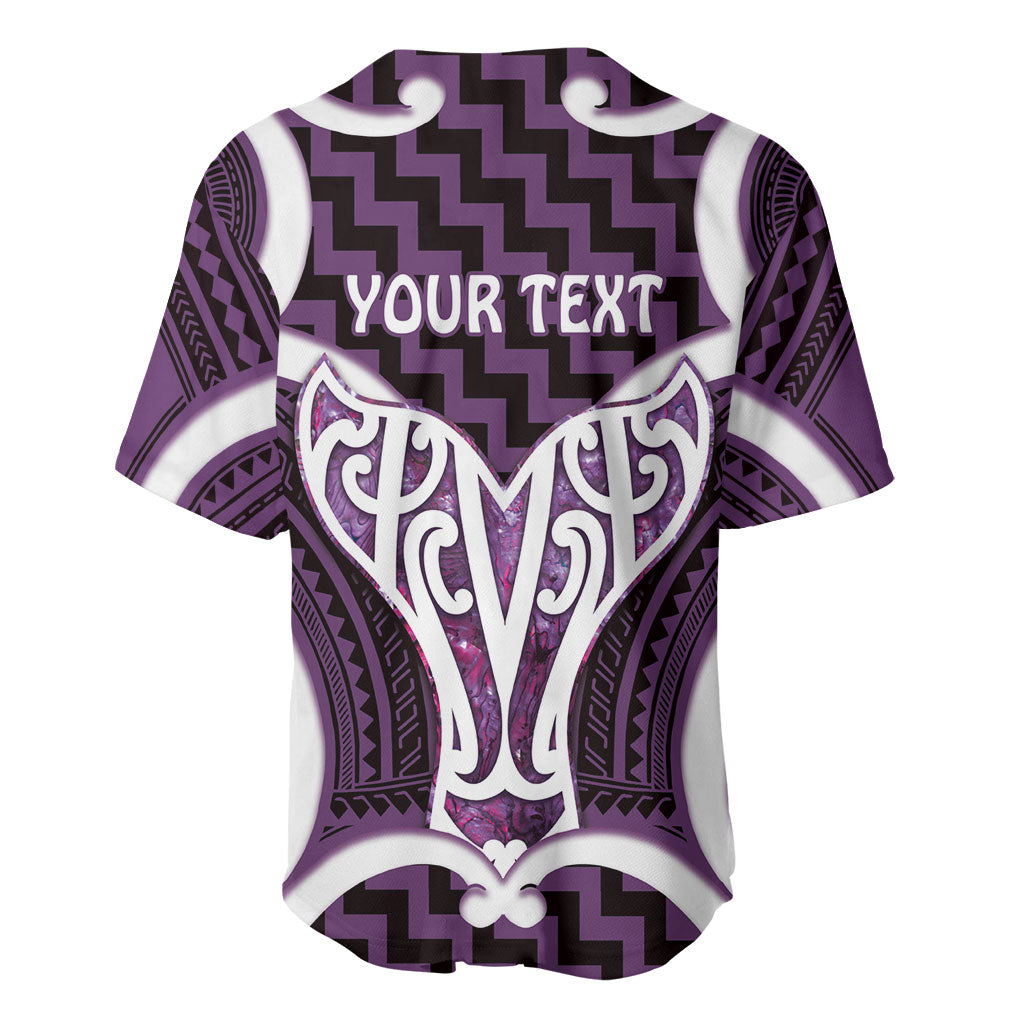 Aotearoa Atua Tangaroa Personalised Baseball Jersey God Of The Sea Maori Whale Tail Purple