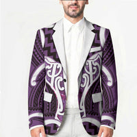 Aotearoa Atua Tangaroa Personalised Blazer God Of The Sea Maori Whale Tail Purple