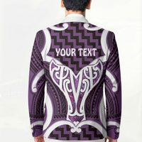 Aotearoa Atua Tangaroa Personalised Blazer God Of The Sea Maori Whale Tail Purple