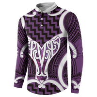 Aotearoa Atua Tangaroa Personalised Button Sweatshirt God Of The Sea Maori Whale Tail Purple