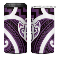 Aotearoa Atua Tangaroa Personalised 4 in 1 Can Cooler Tumbler God Of The Sea Maori Whale Tail Purple