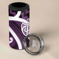 Aotearoa Atua Tangaroa Personalised 4 in 1 Can Cooler Tumbler God Of The Sea Maori Whale Tail Purple