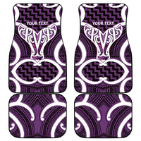 Aotearoa Atua Tangaroa Personalised Car Mats God Of The Sea Maori Whale Tail Purple