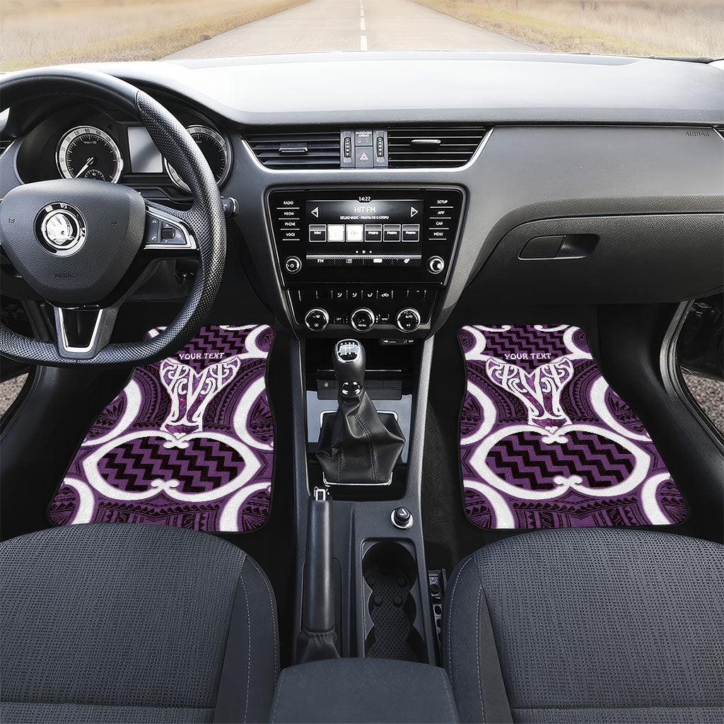 Aotearoa Atua Tangaroa Personalised Car Mats God Of The Sea Maori Whale Tail Purple