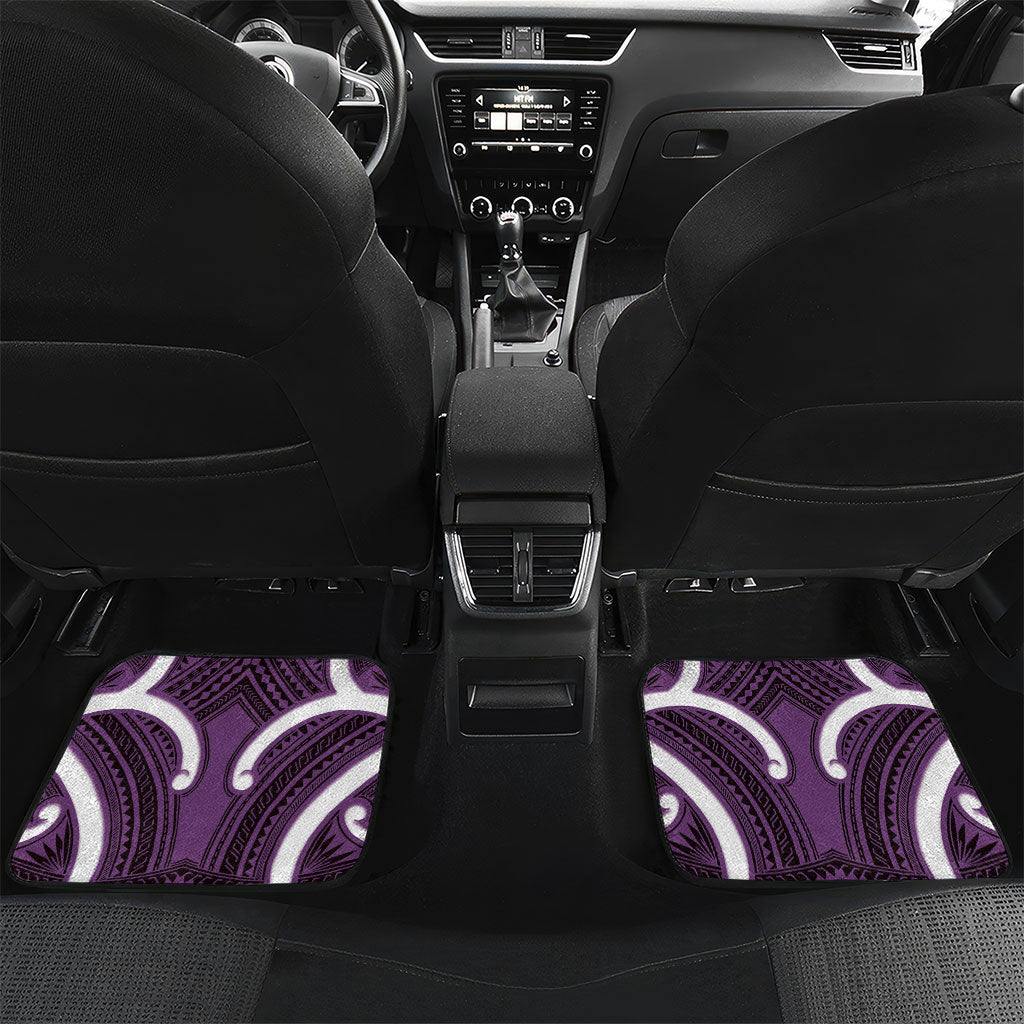 Aotearoa Atua Tangaroa Personalised Car Mats God Of The Sea Maori Whale Tail Purple