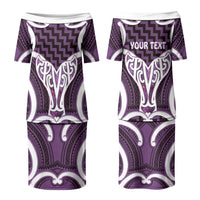Aotearoa Atua Tangaroa Personalised Couples Matching Puletasi and Hawaiian Shirt God Of The Sea Maori Whale Tail Purple