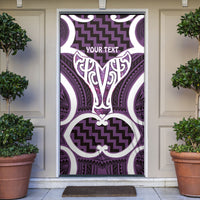 Aotearoa Atua Tangaroa Personalised Door Cover God Of The Sea Maori Whale Tail Purple